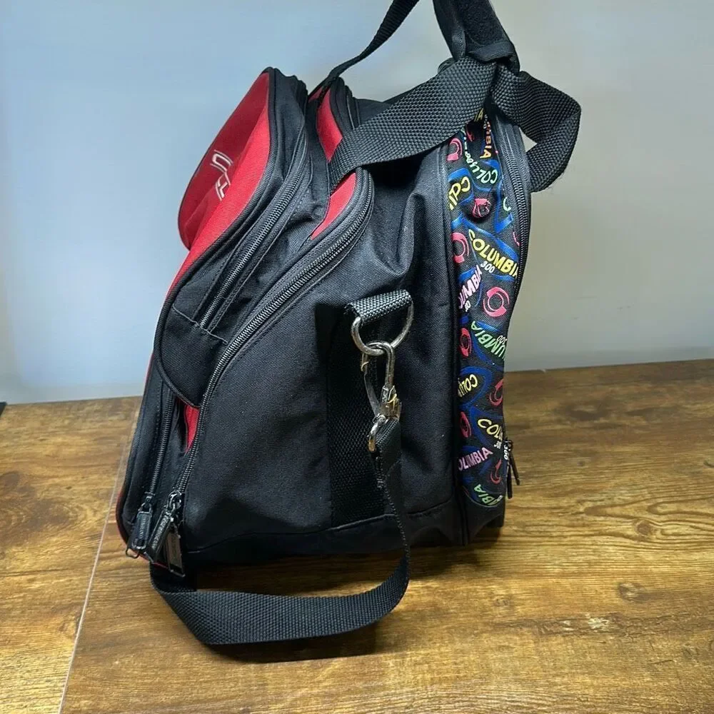 Columbia 300 Bowling Bag Single Ball Shoulder Strap Red Zip‎ Compartments